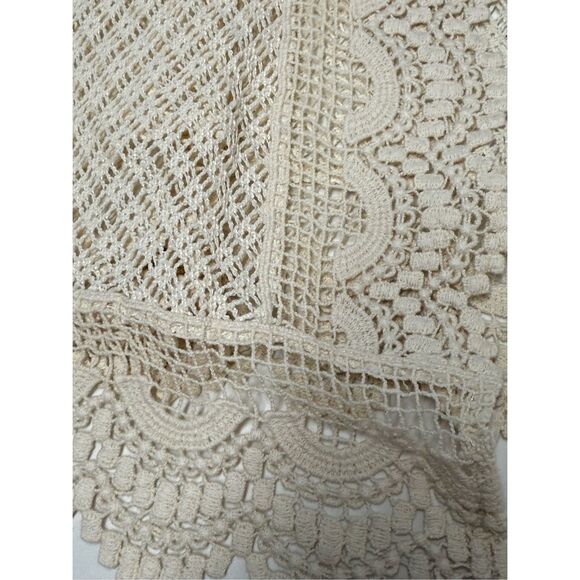 Promod Women’s Bohemian Crochet Lace Trim Cover Up Cardigan Cream One Size - Picture 8 of 13